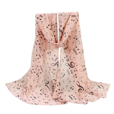 

Gobestart Women Lady Musical Note Chiffon Neck Scarf Shawl Muffler Scarves