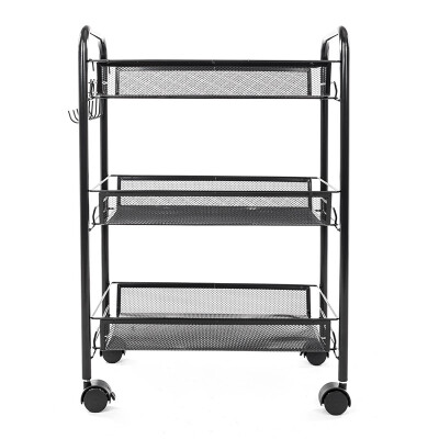 

3-Tier Rolling Kitchen Trolley Cart Island Wire Rack Shelf Stand w Caster US