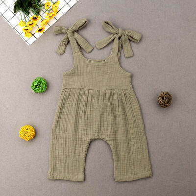 

Newborn Baby Girl Boy Solid Color Sleeveless Romper Bodysuit Jumpsuit Outfits Clothes