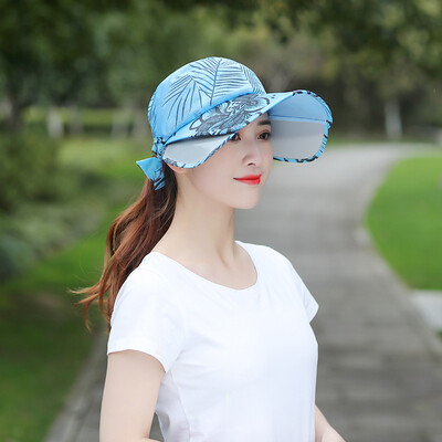 

Hat Female Summer Ultraviolet-proof Outdoor Large Rim Shade Retractable Sun Cap Lady Riding Sunscreen Sun Cap N _________