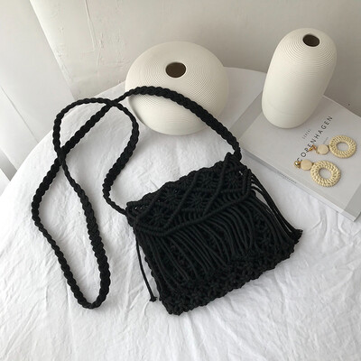 

Net red&foreign gas small bag summer individual wool knitting womens bag new 2019 popular single-shoulder oblique small squ