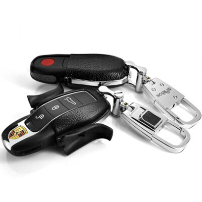 

Car Key Case Keychain For Porsche MacanCayennePanamera Plug-in Car Key Cover Shell Top Layer Leather Car Accessories