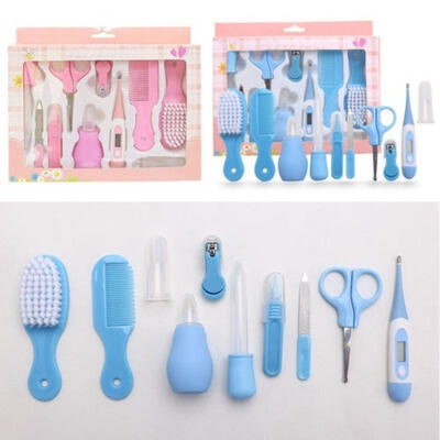 

10pcs Cute Toddler Baby Boys Girls Kids Newborn Health Care Set Nail Hair Brush Thermometer Kids Grooming Kit
