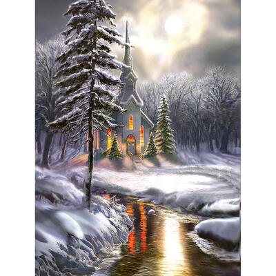 

5D DIY Full Drill Diamond Painting Snow House Cross Stitch Embroidery Kits