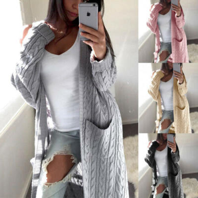 

Women Baggy Cardigan Coat Tops Ladies Chunky Knitted Sweater Jumper