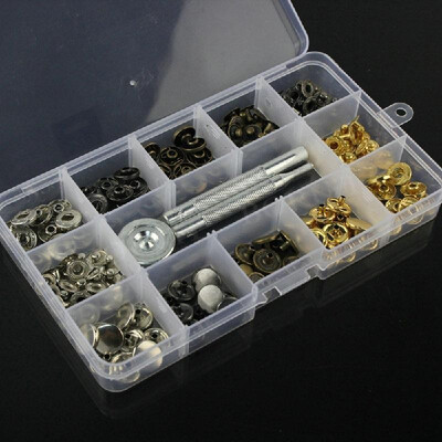 

Metal Pure Bronze Copper Snap Rivets Fixing Tool Kit Leather Craft Repair Fastener