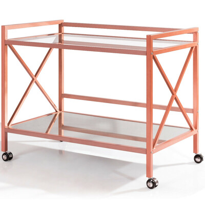 

2-Tier Rolling Kitchen Bar Serving Cart