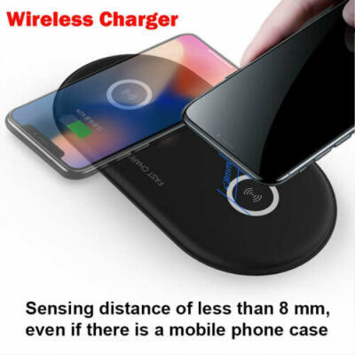 

Wireless Charger Dock Double Charging Positions Pad For iPhone Samsung Galaxy AU