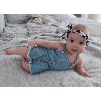 

Newborn Kids Baby Girls Denim Romper Bodysuit Jumpsuit Pants Outfits Set Clothes