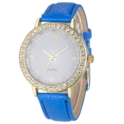 

〖Follure〗Fashion Women Diamond Analog Leather Quartz Wrist Watch Watches Black