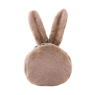 

Chain Sling Round Clutch Bag Plush Rabbit Ear Women Shoulder Crossbody Bags