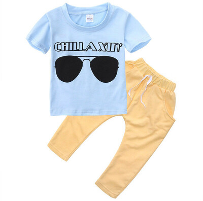 

Toddler Kids Baby Boy Outfits Clothes T-shirt TopsPants Trousers 2PCS Set