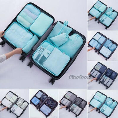 

8Pcs Travel Storage Bag Set for Clothes Luggage Packing Cube Organizer Suitcase