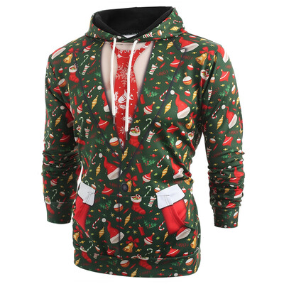 

3D Christmas Elements Blazer Print Hoodie