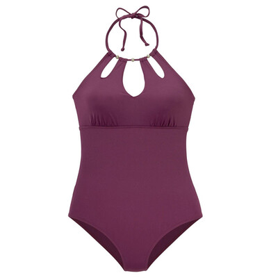

Roseonmyhand Women Swimwear Bikini Solid Color One Piece Push-Up Padded Bathing Beachwear