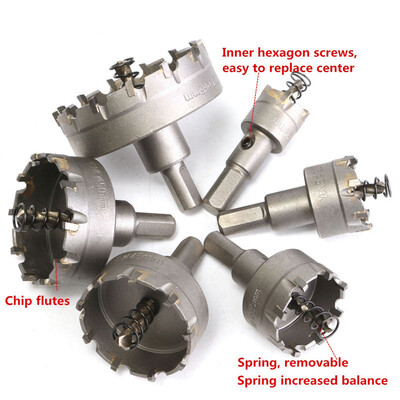 

〖Follure〗6 Pieces Set 22-65mm Set Carbide Hole Opener Stainless Steel Hole Opener