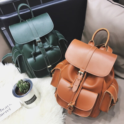 

Spring new motorcycle bag PU leather multi-color soft face ladies shoulder bag Korean version of the trend backpack
