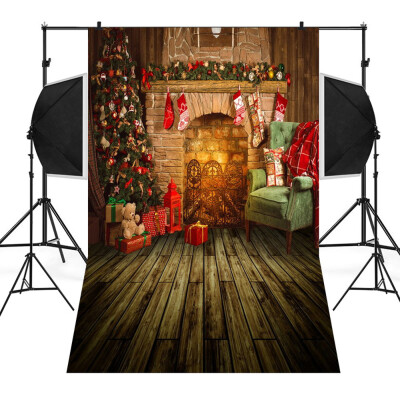 

Tailored Christmas Backdrops Tree Vinyl 3x5FT Fireplace Background Photography Studio