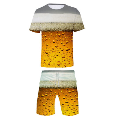 

Toponeto Mens Beer Festival Print Casual Fashion Suit