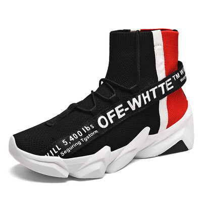 

Breathable flying woven socks shoes high to help roar Tianzun students sports tide shoes net red casual shoes increase old shoes men