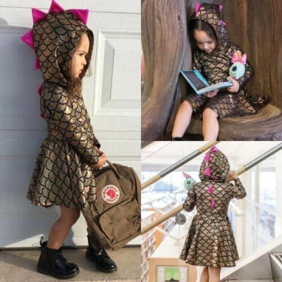 

USA Stock Newborn Baby Kid Girls Dinosaur Party Princess Dresses Outfits Costume