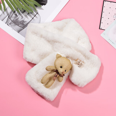 

Winter Korean version of the new golden bear thickening tide imitation rabbit hair boys&girls scarf baby winter warm scarf