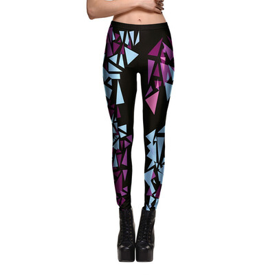 

Women Fitness Gothic Leggings Irregular Triangle Digital Printing Women Fashion Hot Sexy Leggings Pencil Trousers