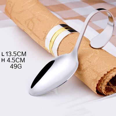 

Toponeto Stainless Steel Curved Handle art Fork Salad Round Spoon Tip Spoon Soup Spoon