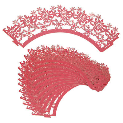 

12pcs Christmas Snowflake Cupcake Cases Hollow Laser Cut DIY Baking Wrapper