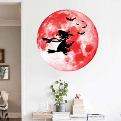 

〖Follure〗Creative Luminous Moon-shadow Wall Sticker Halloween Decoration Sticker Witch