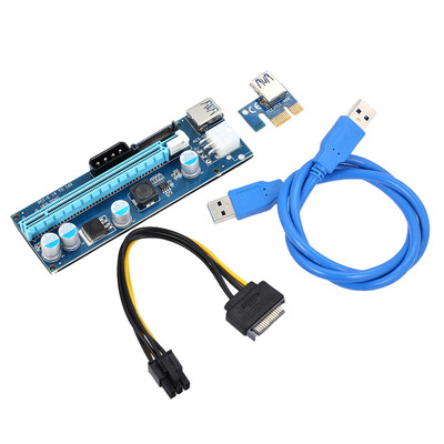

006C USB 30 PCI-E PCI Express Extension Cable 1X to 16X Extender Riser w SATA 15Pin 6Pin 4Pin Power Interface Mining Dedicated G