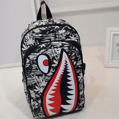 

Men Women Casual Trend Mouth Schoolbag Canvas Shoulders Bag Travel Bag