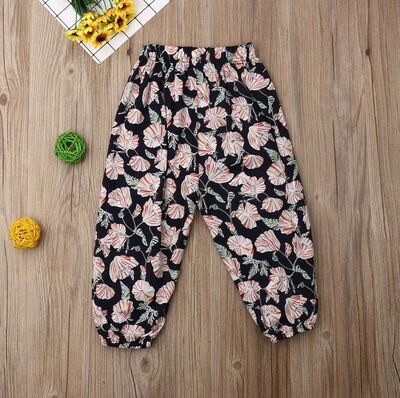 

Loose Breathable Pants Toddler Baby Girls Bottom Floral Trousers Summer 0-5Y