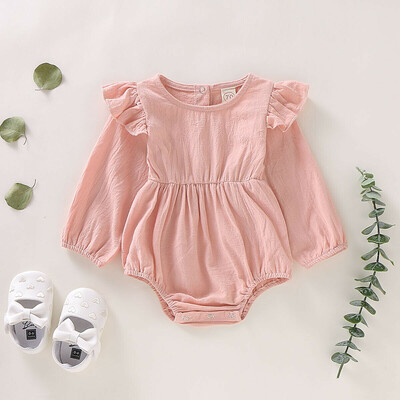 

Newborn Baby Girls Infant Ruffle Romper Jumpsuit Bodysuit Cotton Clothes Outfits