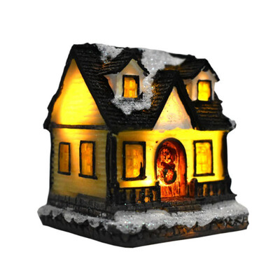 

Clorful LED Flashing Resin Christmas Scene Village Houses Town Battery Operate Christmas Ornamnet