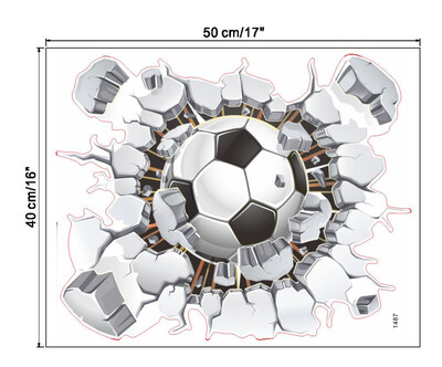 

〖Follure〗3D Broken Wall Football TV Background Wall Decoration Removable Wall Stickers