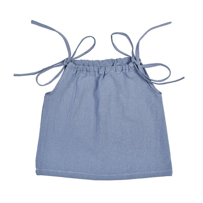 

Toddlers Infant Baby Kids Solid Sleeveless Striped Tops Clothing Outfits