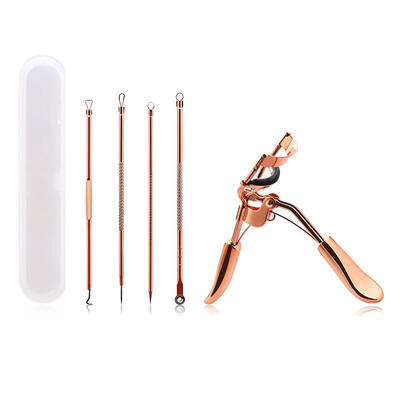 

Professional Antibacterial Acne Needle Gold Eyelash Curler Curling Clip Set