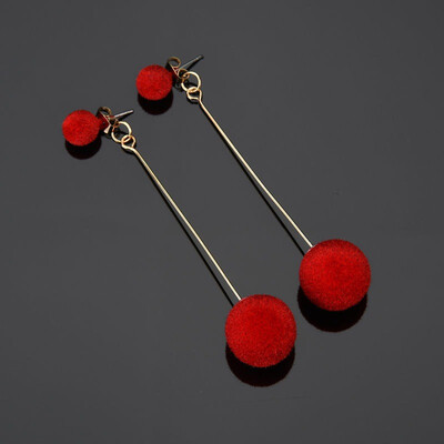 

Hot Princess Womens Girls Hair Balls Drop Earrings Ladies Fashion Earring
