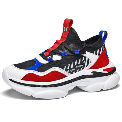 

New autumn breathable fashion mens shoes Korean version of the tide mesh shoes ins thick platform old shoes casual sports running shoes