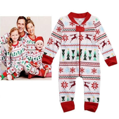 

Christmas Infant Baby Boys Girls Xmas Zipper Jumpsuit Romper Outfits Clothes 0-18M