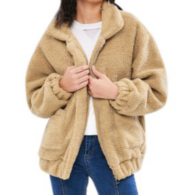 

Women Warm Zipper Outwear Fashion Fluffy Shaggy Cardigan New Winter Coat Jacket