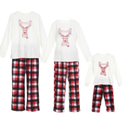 

Family Matching Christmas Pajamas Set Women Men Kids Deer Sleepwear Nightwear