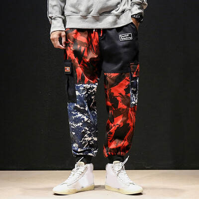 

Gobestart Mens New Style Camouflage Loose-Legged Overalls Fashionable Nine-Minute Pants