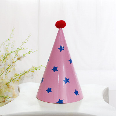 

FUNNYBUNNY Kids Happy Birthday Paper Party Cone Hats with Pom Poms 12ct Happy Birthday Crown Baby One Year Birthday