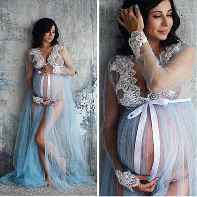 

Maternity Lace Maxi Dress Pregnant Photography Photo Props Fancy Women Clothes