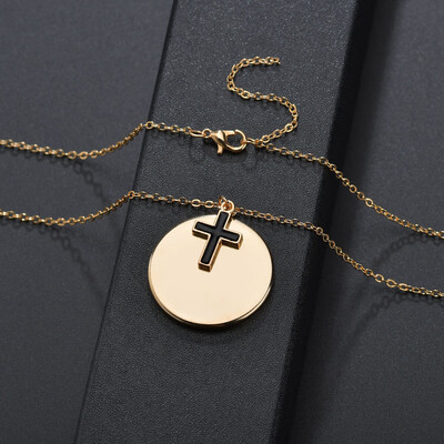 

New Gold Copper CZ Zircon Christian Crosses Pendant Necklace For Women Beautiful Fashion Chains Crucifix Dangle Choker Necklaces