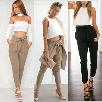 

Womens Fashion Stretch High Waist Jogger Leggings Loose Casual Pants Trousers