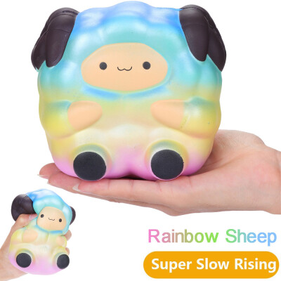 

Siaonvr Squishi Jumbo Rainbow Sheep Soft Slow Rising Cream Scented Stress Relief Toy