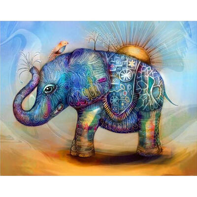 

5D DIY Full Drill Square Diamond Painting Elephant Cross Stitch Embroidery